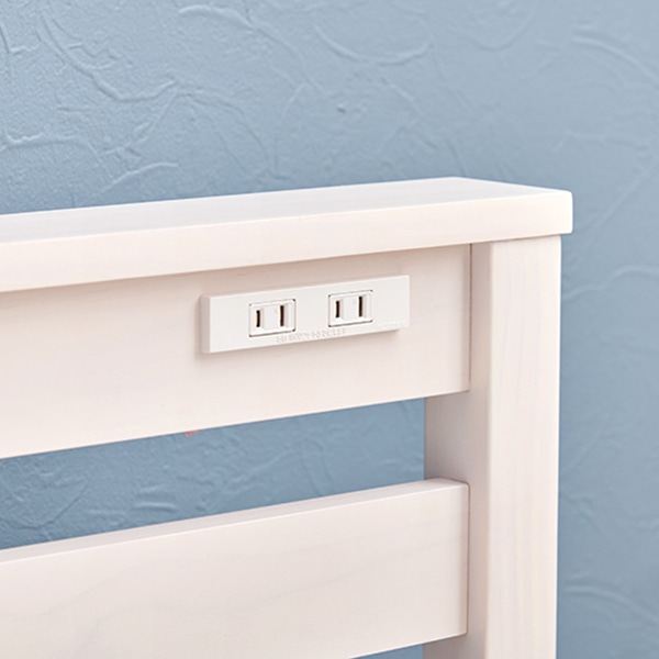 萩原 すのこベッド 組立簡単 宮棚付 シングル ウォッシュホワイト MB-5151SWS 1台(ご注文単位1台)【直送品】