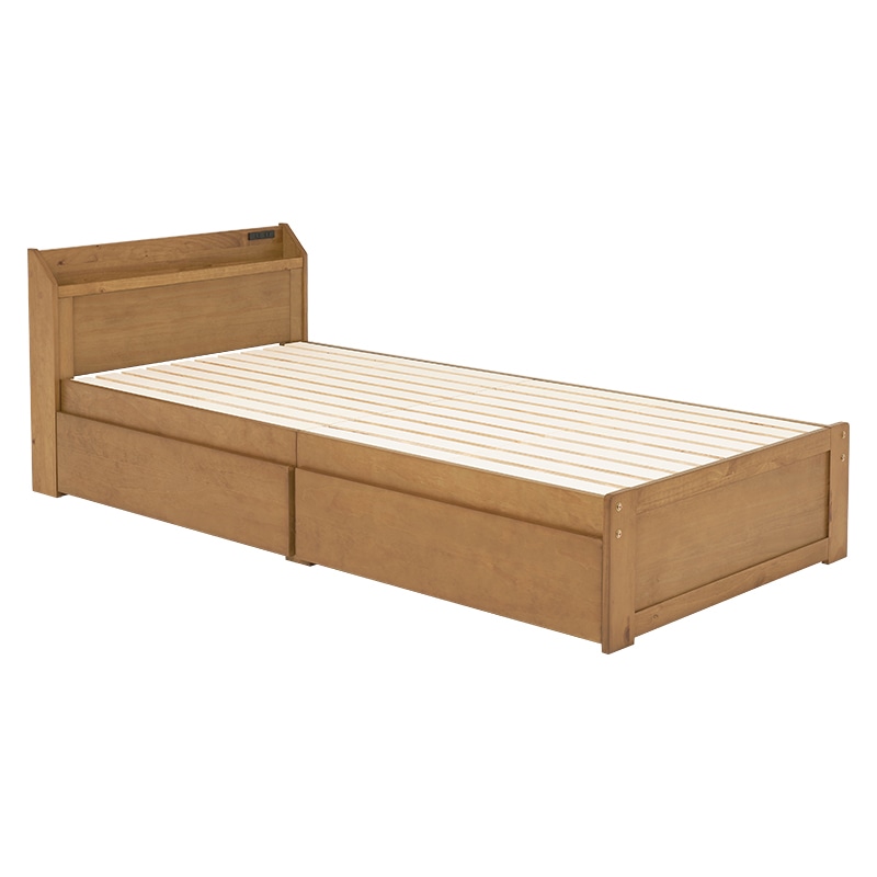 萩原 すのこベッド　引出し付 シングル　ライトブラウン MB-5163S-LBR 1台（ご注文単位1台）【直送品】