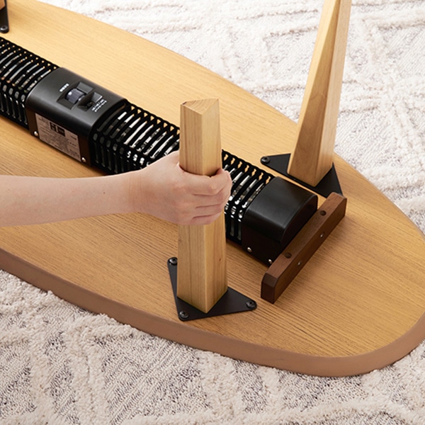 萩原 布団なしで使えるこたつ 楕円形 ナチュラル リヒト120NA 1台(ご注文単位1台)【直送品】