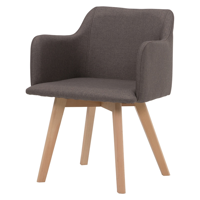 萩原 ダイニングテーブル3点セット 肘付きチェア×2 ナチュラル×ブラウン SH-8640LNT-23BR-3S 1セット(ご注文単位1セット)【直送品】