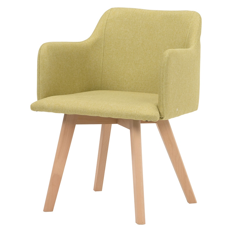 萩原 ダイニングテーブル3点セット 肘付きチェア×2 ナチュラル×グリーン SH-8640LNT-23GR-3S 1セット(ご注文単位1セット)【直送品】