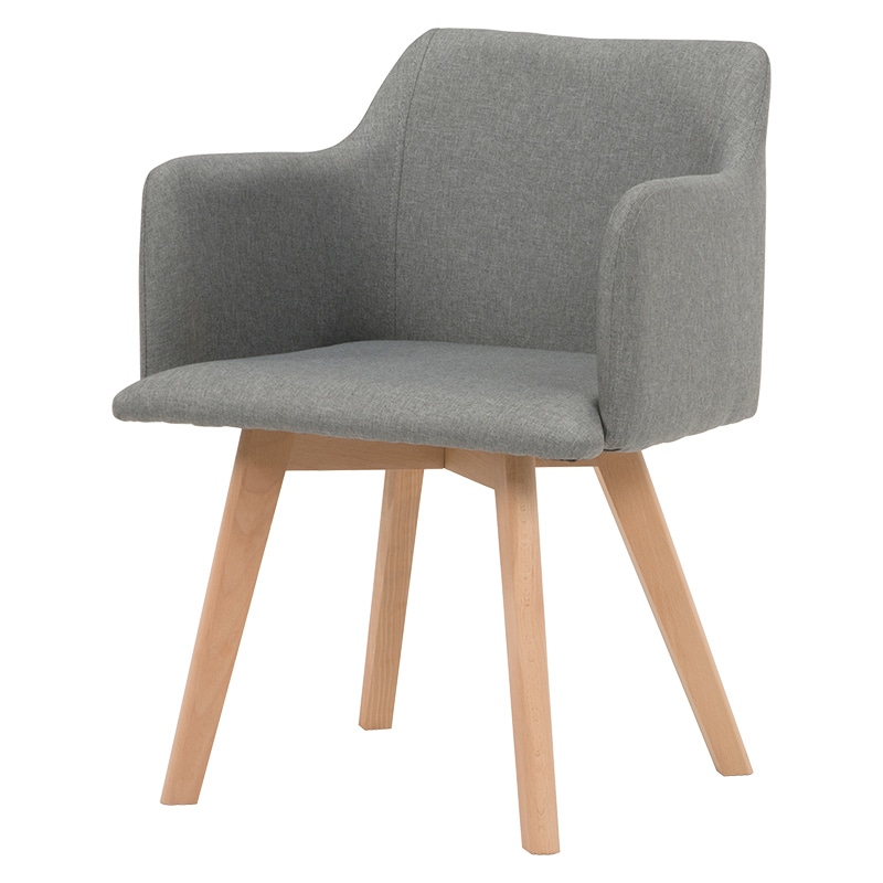 萩原 ダイニングテーブル3点セット 肘付きチェア×2 ナチュラル×グレー SH-8640LNT-23GY-3S 1セット(ご注文単位1セット)【直送品】