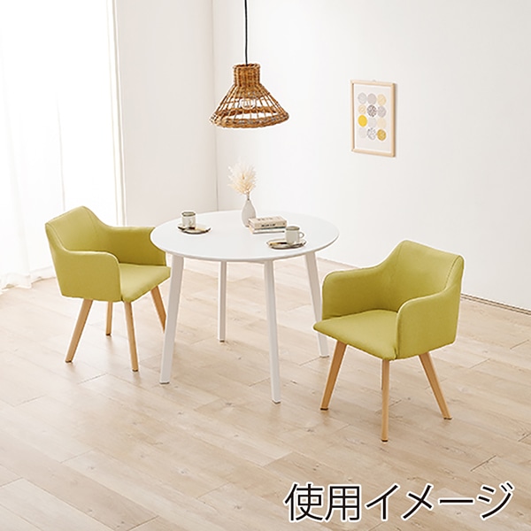 萩原 ダイニングテーブル3点セット 肘付きチェア×2 ホワイト×グリーン SH-8640WH-23GR-3S 1セット(ご注文単位1セット)【直送品】