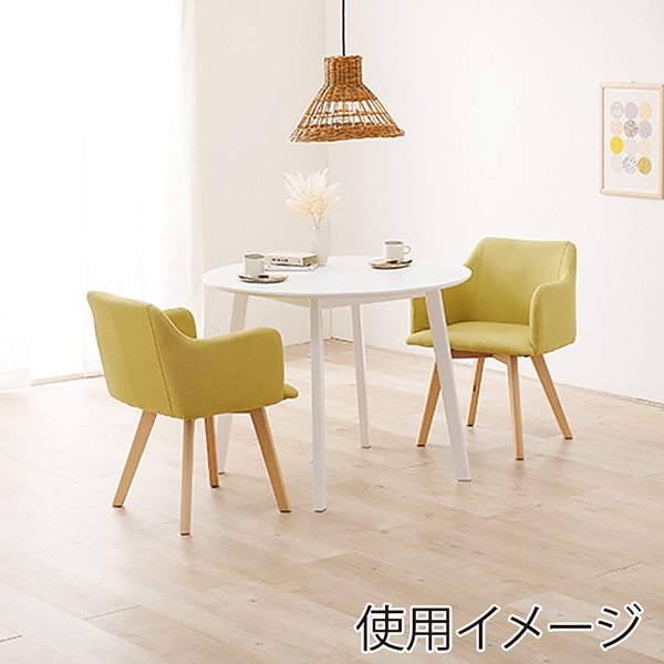 萩原 ダイニングテーブル3点セット 肘付きチェア×2 ホワイト×グリーン SH-8640WH-23GR-3S 1セット(ご注文単位1セット)【直送品】