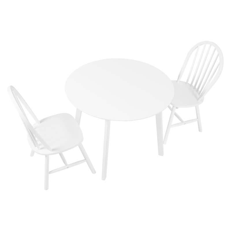 萩原 ウィンザーダイニング 3点セット 丸型テーブル ホワイト SH-8640-24-WH-3S 1セット(ご注文単位1セット)【直送品】