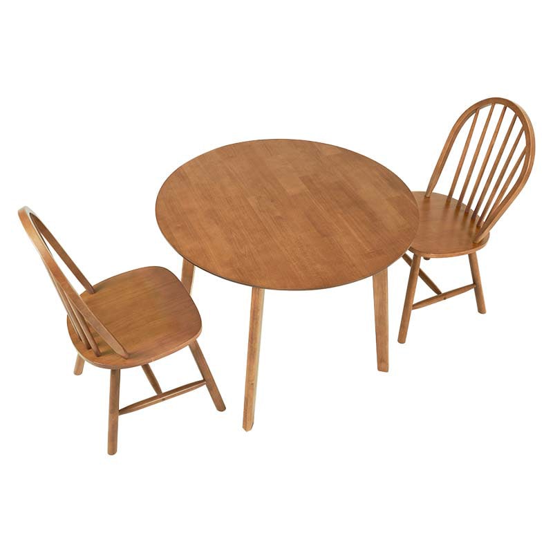 萩原 ウィンザーダイニング 3点セット 丸型テーブル ライトブラウン SH-8640-24-LBR-3S 1セット(ご注文単位1セット)【直送品】