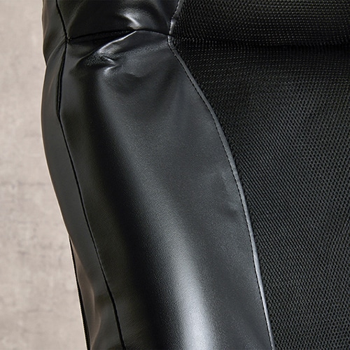 萩原 オットマン付きリクライニングチェア ブラック LZ-4719BK 1台(ご注文単位1台)【直送品】