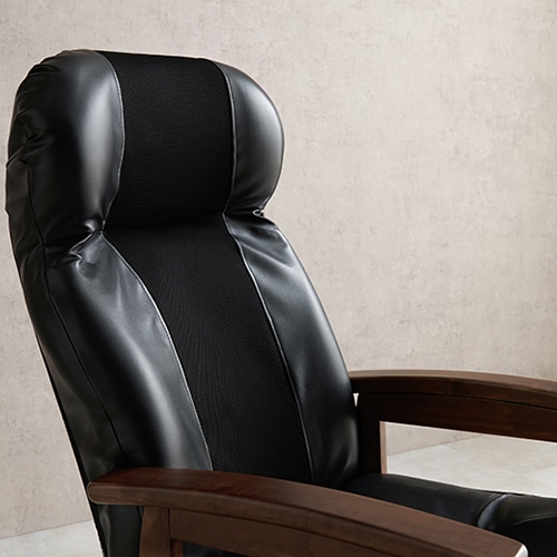 萩原 オットマン付きリクライニングチェア ブラック LZ-4719BK 1台(ご注文単位1台)【直送品】