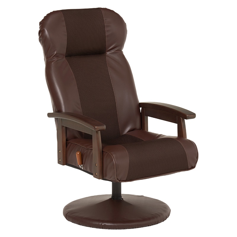 萩原 オットマン付きリクライニングチェア ブラウン LZ-4719BR 1台(ご注文単位1台)【直送品】