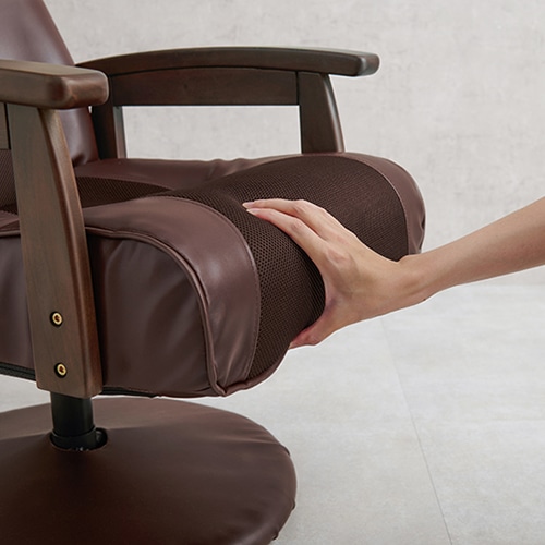 萩原 オットマン付きリクライニングチェア ブラウン LZ-4719BR 1台(ご注文単位1台)【直送品】