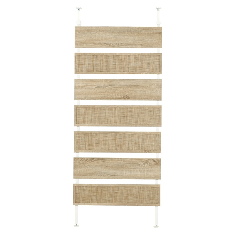 萩原 突っ張りウォールラック 7段階高さ調節 幅80cm KTR-3128NW 1台(ご注文単位1台)【直送品】