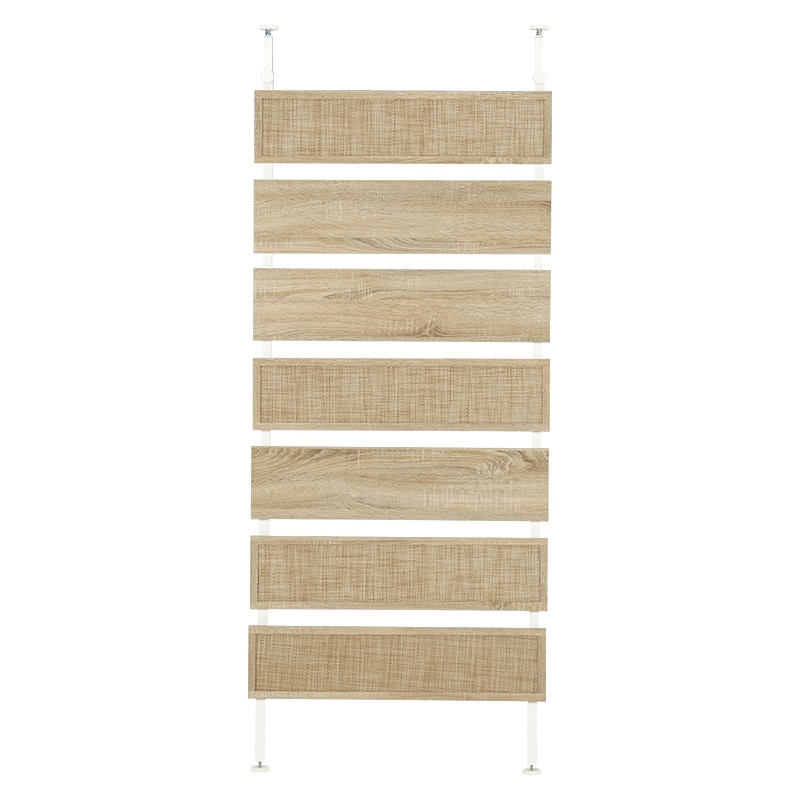 萩原 突っ張りウォールラック 7段階高さ調節 幅80cm KTR-3128NW 1台(ご注文単位1台)【直送品】