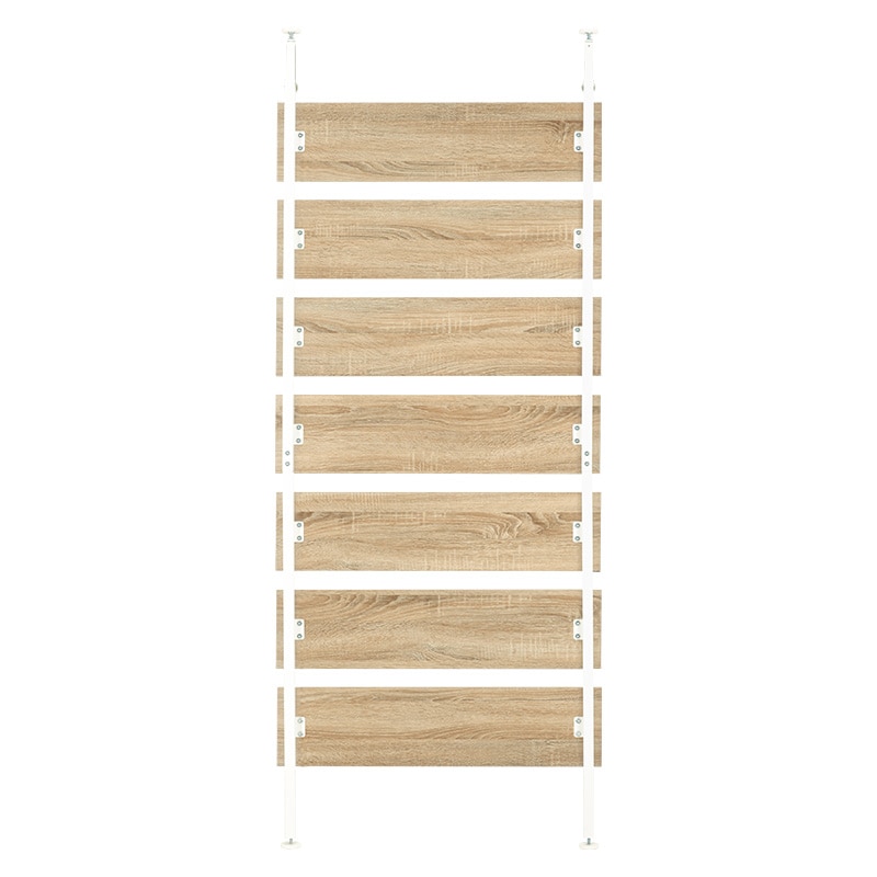 萩原 突っ張りウォールラック 7段階高さ調節 幅80cm KTR-3128NW 1台(ご注文単位1台)【直送品】