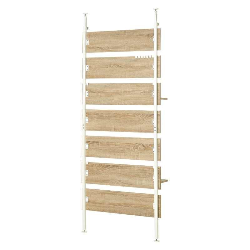 萩原 突っ張りウォールラック 7段階高さ調節 幅80cm KTR-3128NW 1台(ご注文単位1台)【直送品】