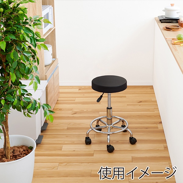 萩原 キッチンチェア　昇降式 ブラック LHC-4051BK 1台（ご注文単位1台）【直送品】