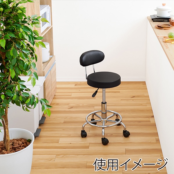 萩原 キッチンチェア　昇降式 ブラック LHC-4051BK 1台（ご注文単位1台）【直送品】