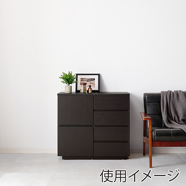 萩原 キャビネット　幅79cm ダークブラウン RCC-1490DBR 1台（ご注文単位1台）【直送品】