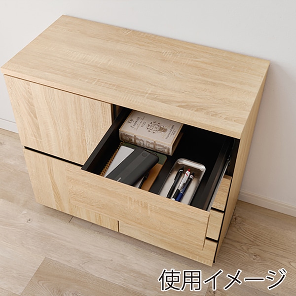 萩原 キャビネット 幅79cm ナチュラル RCC-1490NA 1台(ご注文単位1台)【直送品】