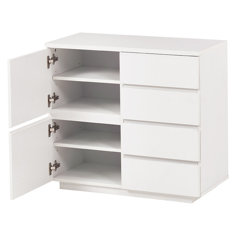 萩原 キャビネット 幅79cm ホワイト RCC-1490WH 1台(ご注文単位1台)【直送品】