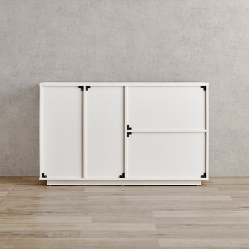 萩原 キャビネット 幅119cm ホワイト RCC-1491WH 1台(ご注文単位1台)【直送品】