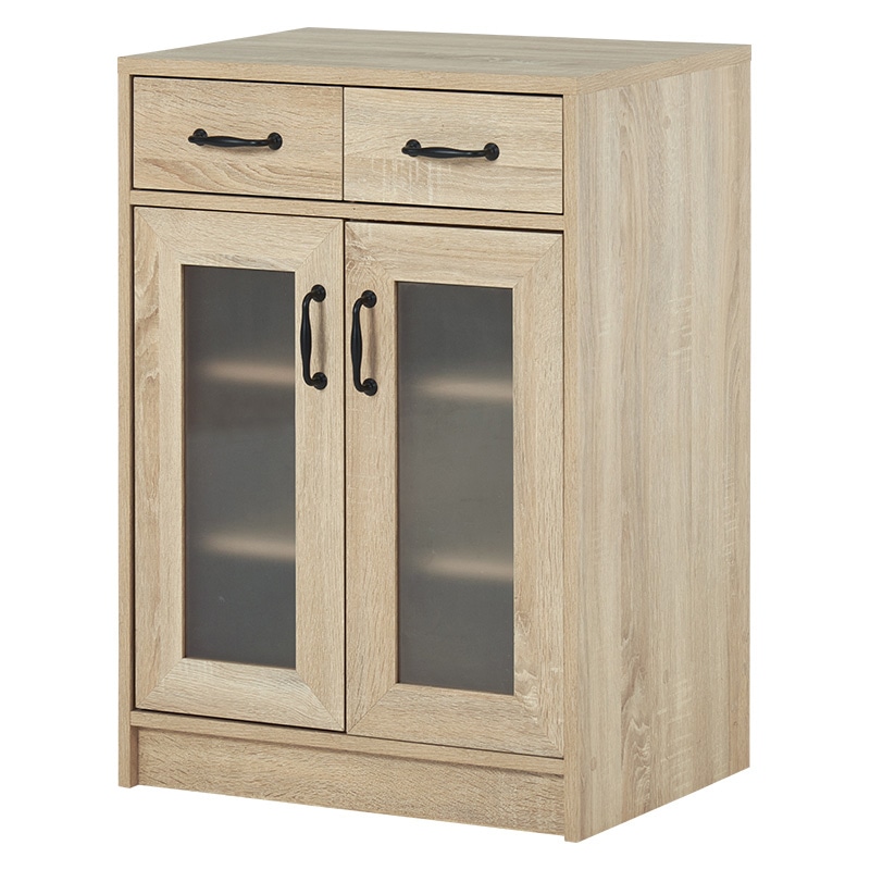 萩原 キッチンラック 幅58cm 扉収納タイプ ナチュラル RCC-1636NA 1台(ご注文単位1台)【直送品】