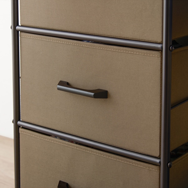 萩原 ハンガーラック　幅105cm　引出し5杯 ブラウン KHR-3189BR 1台（ご注文単位1台）【直送品】