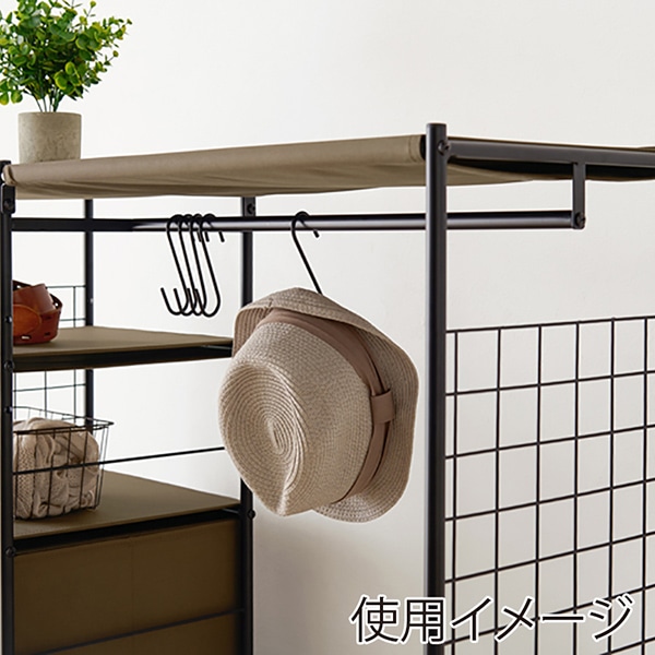 萩原 ハンガーラック　幅105cm　引出し5杯 ブラウン KHR-3189BR 1台（ご注文単位1台）【直送品】