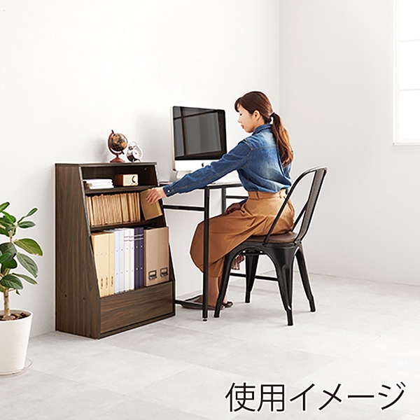 萩原 ブックラック 幅60cm ロータイプ ブラウン RCC-1906BR 1台(ご注文単位1台)【直送品】