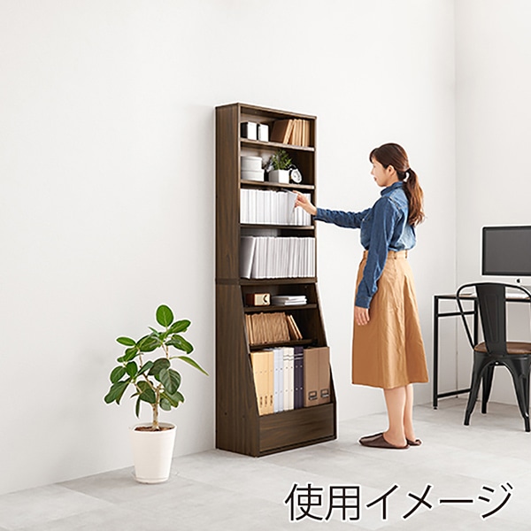 萩原 ブックラック 幅60cm ハイタイプ ブラウン RCC-1906BR-S 1台(ご注文単位1台)【直送品】