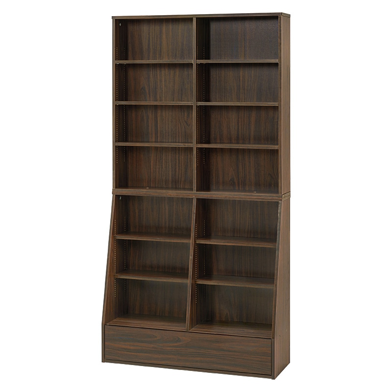 萩原 ブックラック 幅90cm ハイタイプ ブラウン RCC-1907BR-S 1台(ご注文単位1台)【直送品】