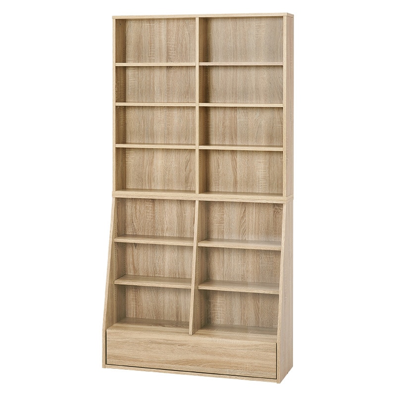 萩原 ブックラック 幅90cm ハイタイプ ナチュラル RCC-1907NA-S 1台(ご注文単位1台)【直送品】