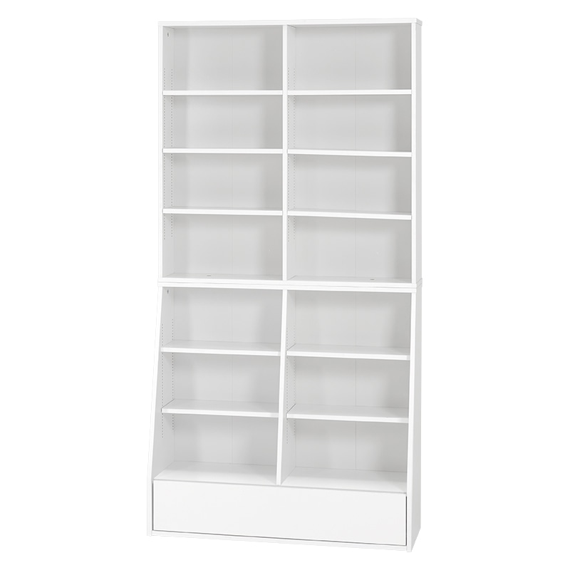 萩原 ブックラック 幅90cm ハイタイプ ホワイト RCC-1907WH-S 1台(ご注文単位1台)【直送品】