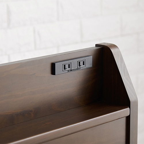 萩原 組立簡単　すのこベッド　宮棚付 シングル　ダークブラウン MB-5096S-DBR 1台（ご注文単位1台）【直送品】