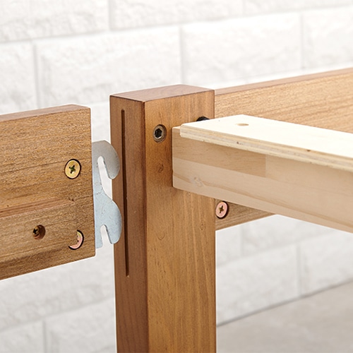 萩原 組立簡単 すのこベッド 宮棚付 シングル ライトブラウン MB-5096S-LBR 1台(ご注文単位1台)【直送品】