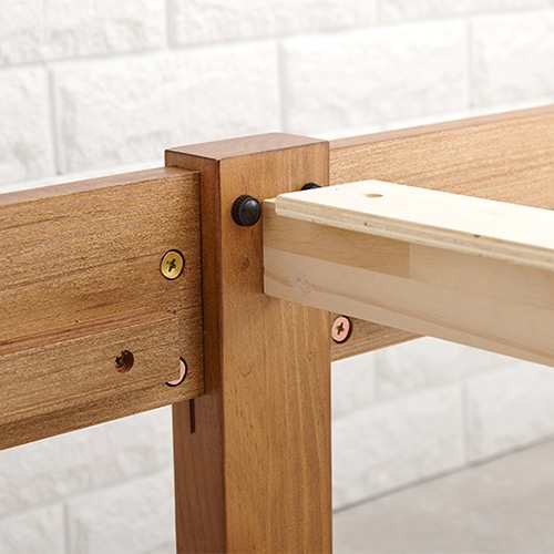 萩原 組立簡単 すのこベッド 宮棚付 シングル ライトブラウン MB-5096S-LBR 1台(ご注文単位1台)【直送品】