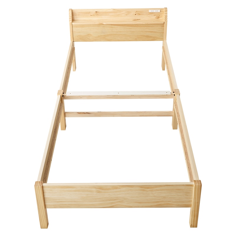 萩原 組立簡単 すのこベッド 宮棚付 シングル プレーンナチュラル MB-5096S-NA 1台(ご注文単位1台)【直送品】