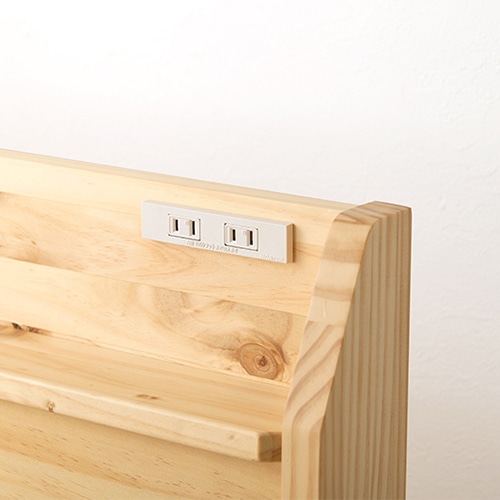 萩原 組立簡単 すのこベッド 宮棚付 シングル プレーンナチュラル MB-5096S-NA 1台(ご注文単位1台)【直送品】