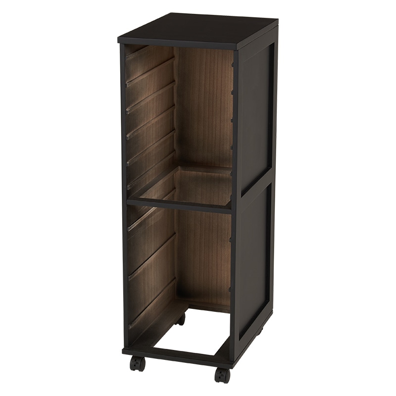 萩原 書類チェスト　B4対応　9段 ブラック×ブラウン MCH-6471BB 1台（ご注文単位1台）【直送品】