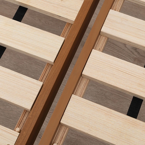 萩原 組立簡単 すのこベッド ボンネルコイルマットレス付 セミダブル ライトブラウン MB-5150SD+KM-3101 1台(ご注文単位1台)【直送品】