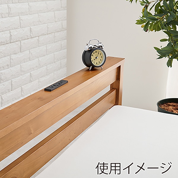 萩原 組立簡単 すのこベッド ボンネルコイルマットレス付 セミダブル ライトブラウン MB-5150SD+KM-3101 1台(ご注文単位1台)【直送品】