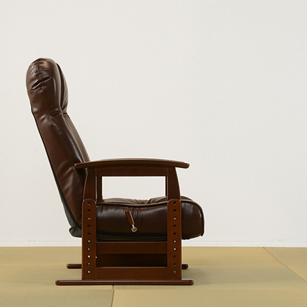 萩原 昇降式高座椅子 ブラウン LZ-4738BR 1台（ご注文単位1台）【直送品】