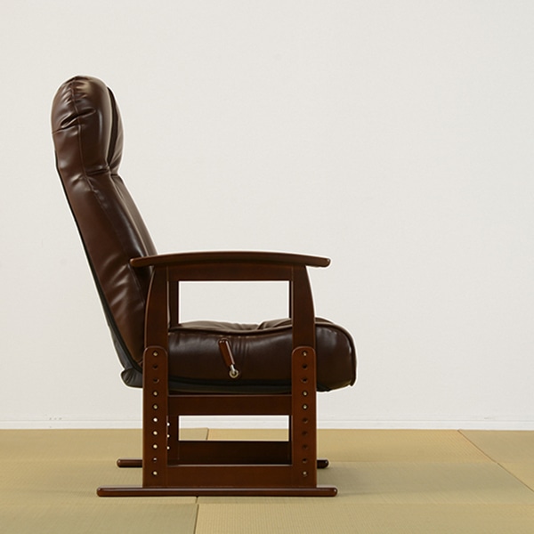 萩原 昇降式高座椅子 ブラウン LZ-4738BR 1台（ご注文単位1台）【直送品】