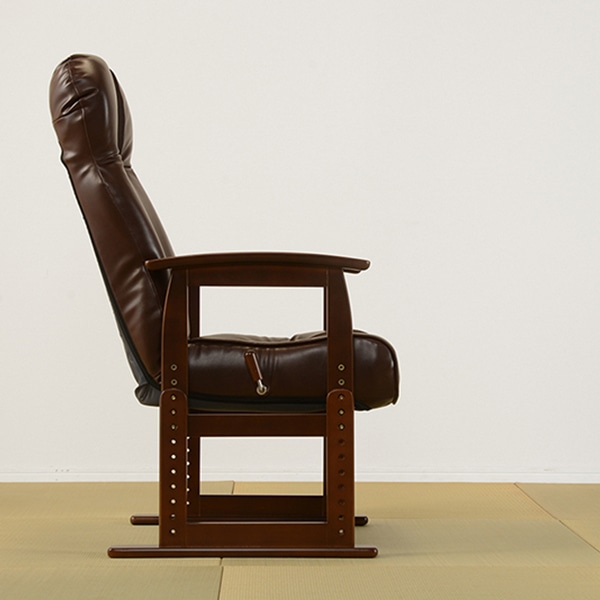 萩原 昇降式高座椅子 ブラウン LZ-4738BR 1台（ご注文単位1台）【直送品】