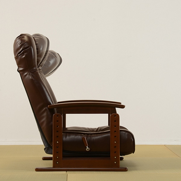 萩原 昇降式高座椅子 ブラウン LZ-4738BR 1台（ご注文単位1台）【直送品】