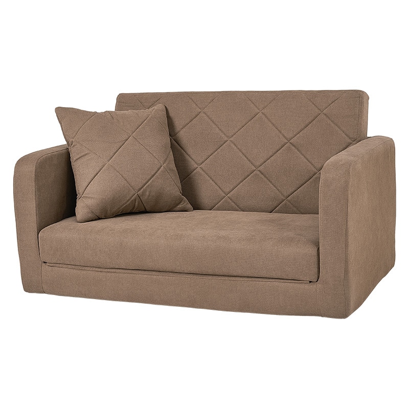 萩原 ソファベッド 2人掛け クッション付 ブラウン LSF-4888-2P-BR 1台(ご注文単位1台)【直送品】