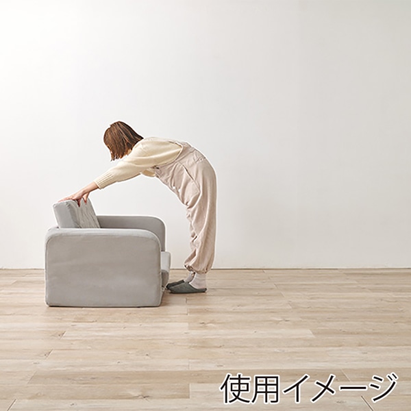 萩原 ソファベッド　2人掛け　クッション付 グレー LSF-4888-2P-GY 1台（ご注文単位1台）【直送品】