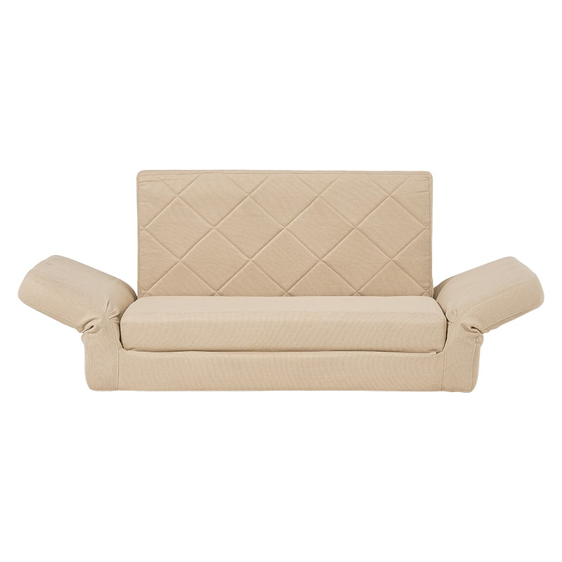 萩原 ソファベッド　2人掛け　肘リクライニング付 ベージュ LSF-4888G-2P-BE 1台（ご注文単位1台）【直送品】