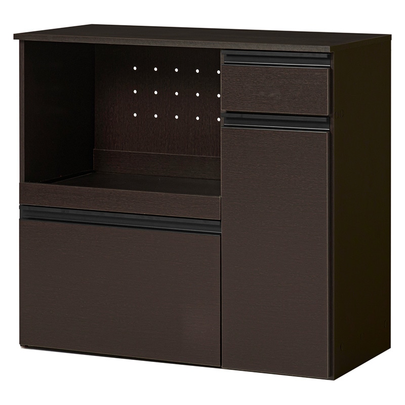 萩原 キッチンカウンター 収納庫タイプ 幅89cm ダークブラウン VKC-7155DBR 1台(ご注文単位1台)【直送品】