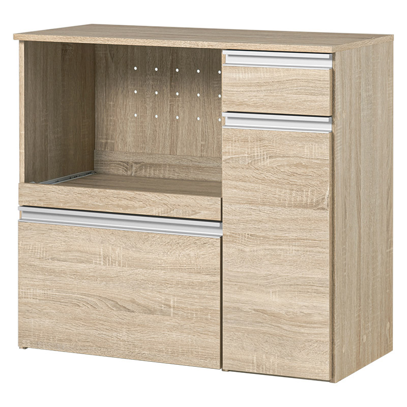 萩原 キッチンカウンター 収納庫タイプ 幅89cm ナチュラル VKC-7155NA 1台(ご注文単位1台)【直送品】