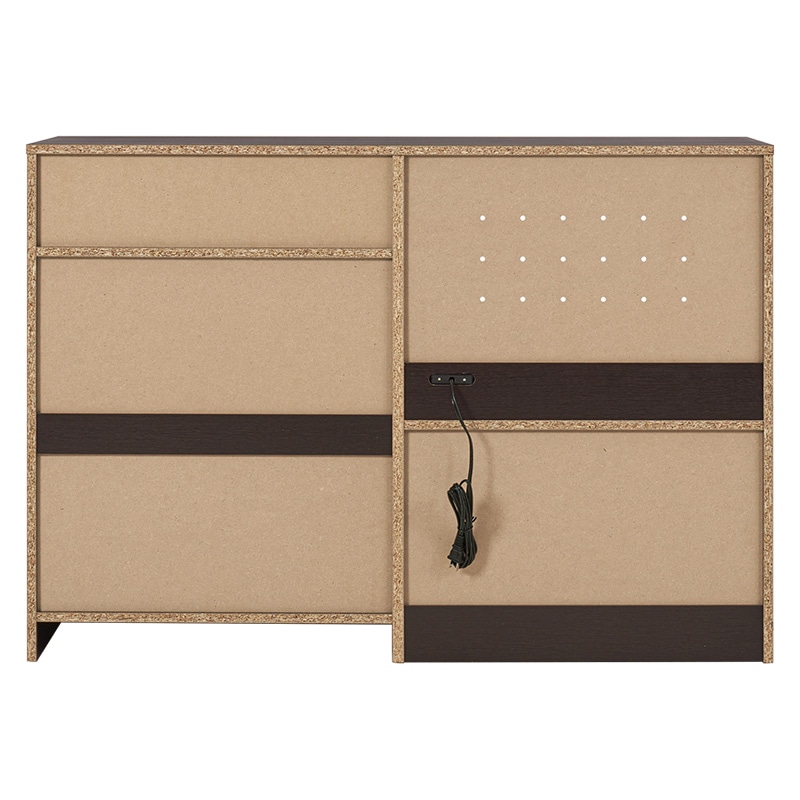 萩原 キッチンカウンター 収納庫タイプ 幅118cm ダークブラウン VKC-7156DBR 1台(ご注文単位1台)【直送品】